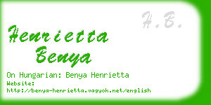 henrietta benya business card